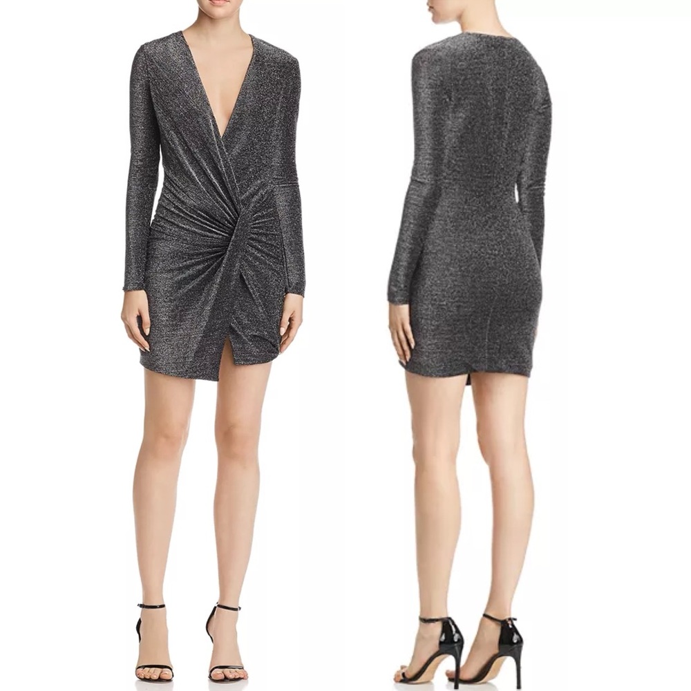 Black Halo Lara Metallic Mini Dress